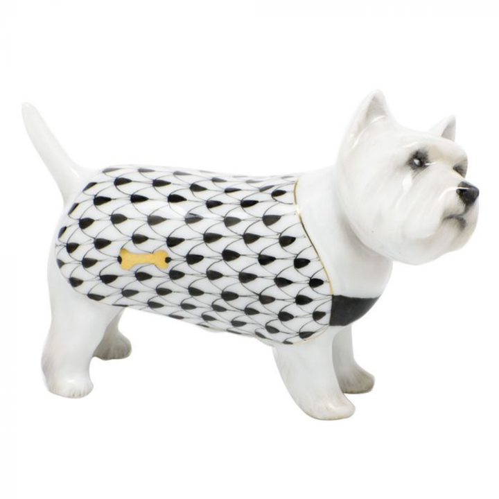 HEREND West Highland Terrier BLACK