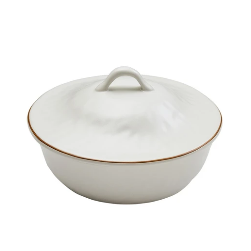 SKYROS CANTARIA MATTE WHITE ROUND COVERED CASSEROLE