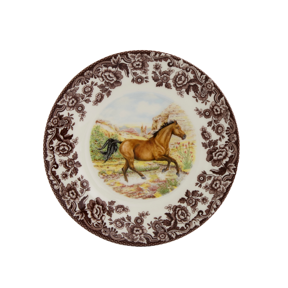 SPODE WOODLAND AMERICAN QUARTER HORSE SALAD PLATE