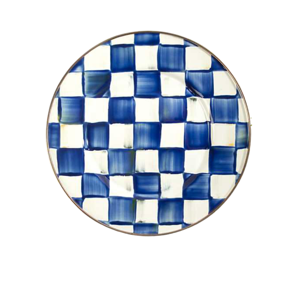 MACKENZIE CHILDS ROYAL CHECK SALAD PLATE