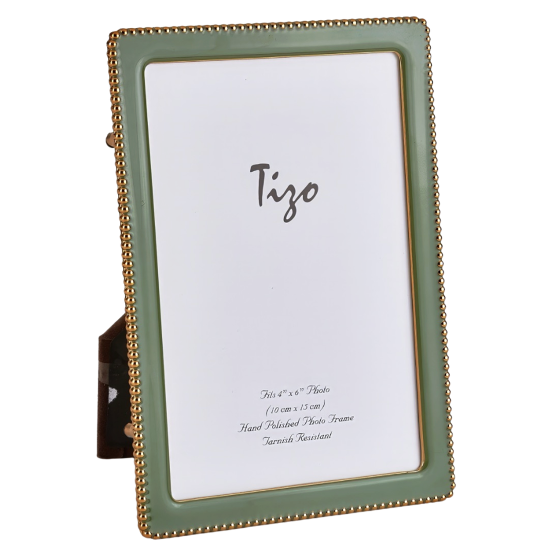 TIZO Enamel Green And Gold Tone Frame Default Title