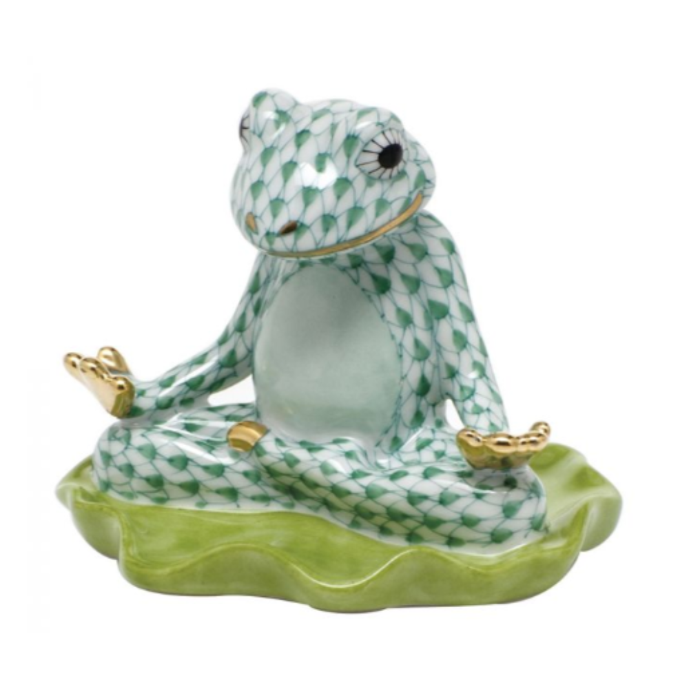 HEREND Yoga Frog GREEN