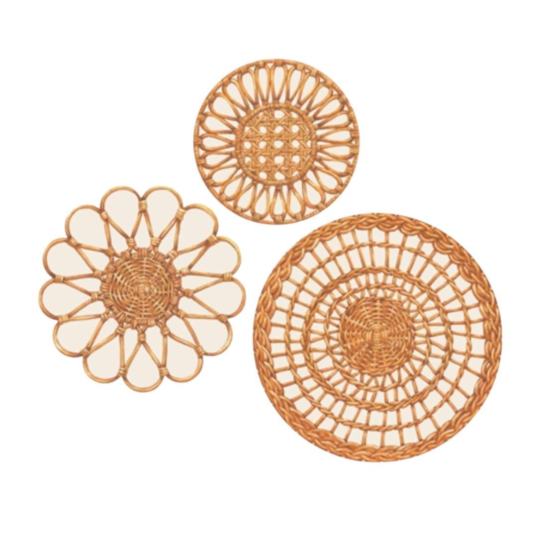 HESTER & COOK Rattan Weave Serving Papers Default Title