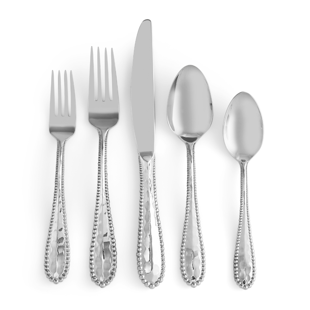 MICHAEL ARAM MOLTEN 5PC FLATWARE SET - SILVER