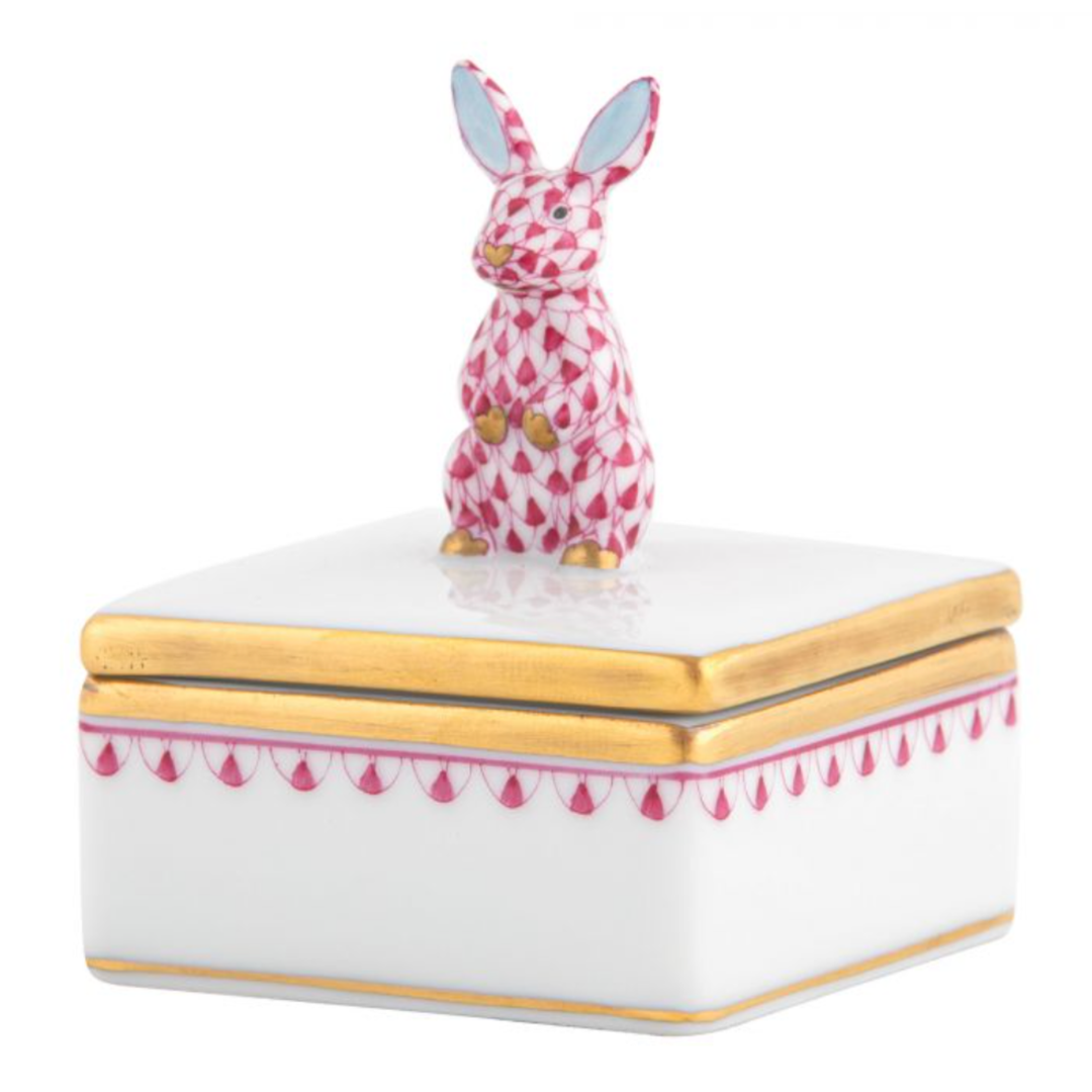 HEREND Bunny Box RASPBERRY