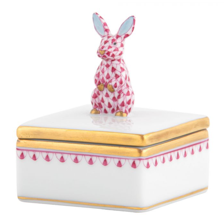 HEREND Bunny Box RASPBERRY,BLUE,SAPPHIRE,BUTTERSCOTCH,RUST,BLACK,GREEN,KEYLIME