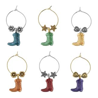 SUPREME HOUSEWARES Cowboy Boot Wine Charms