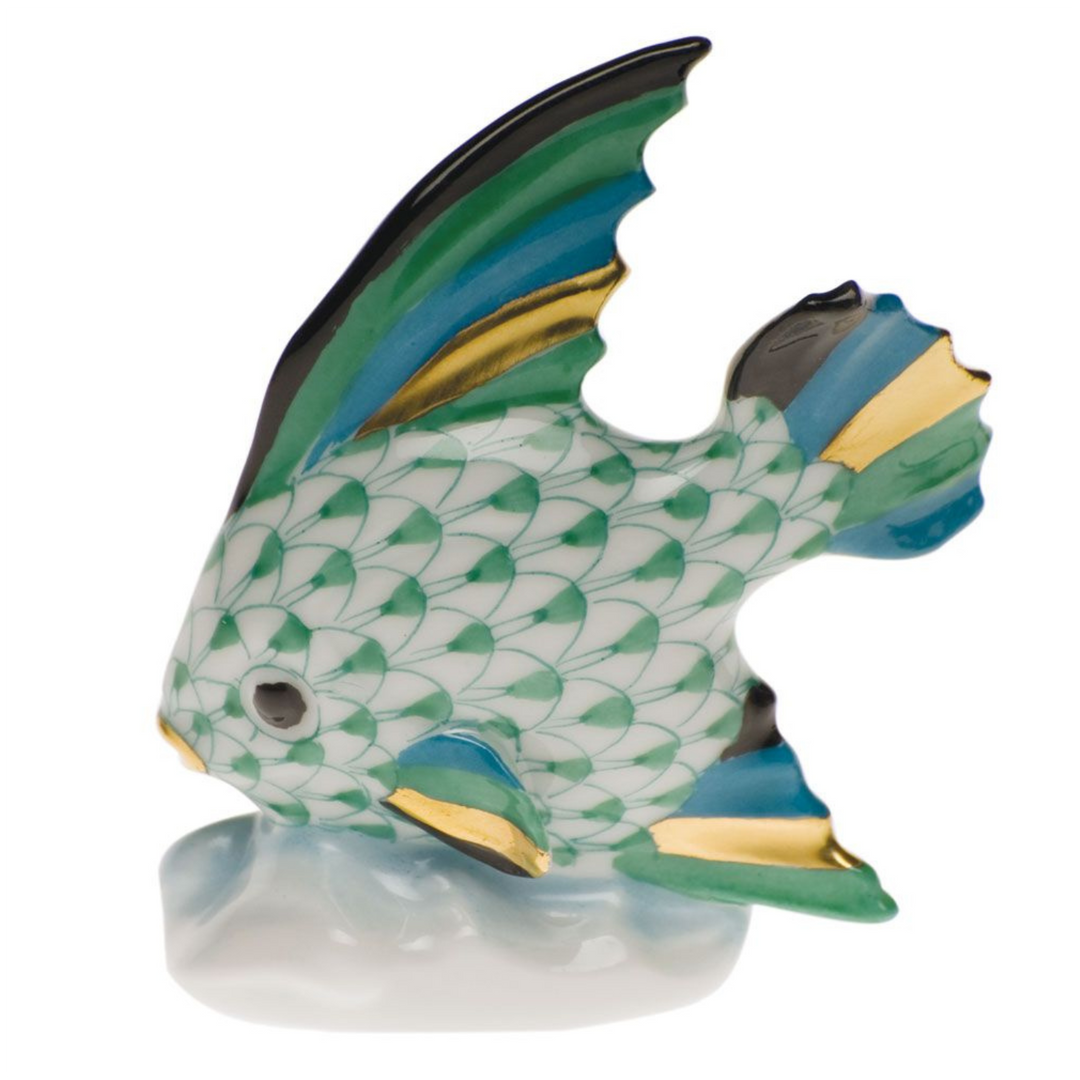HEREND Ornamental Fish Table Decor GREEN