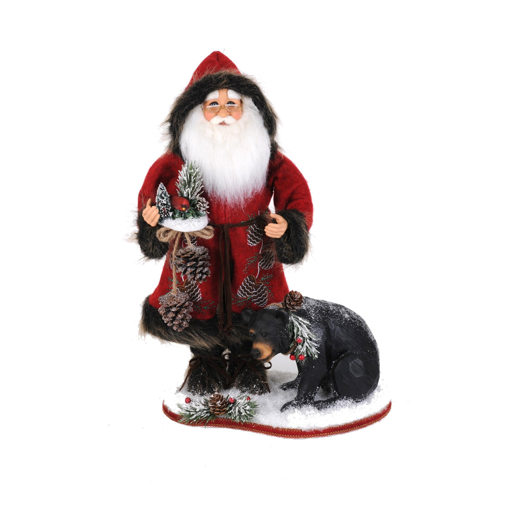 KAREN DIDION Woodland Bear Santa Figure Default Title