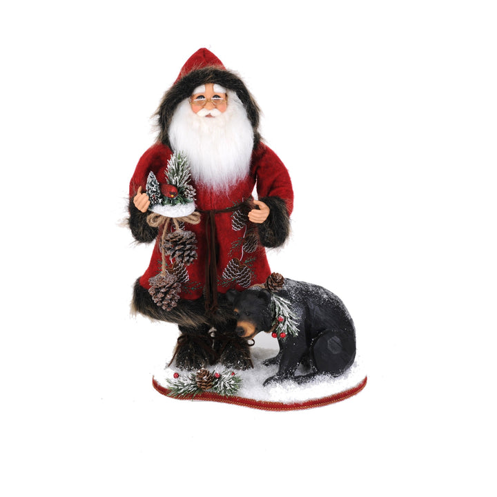 KAREN DIDION Woodland Bear Santa Figure Default Title