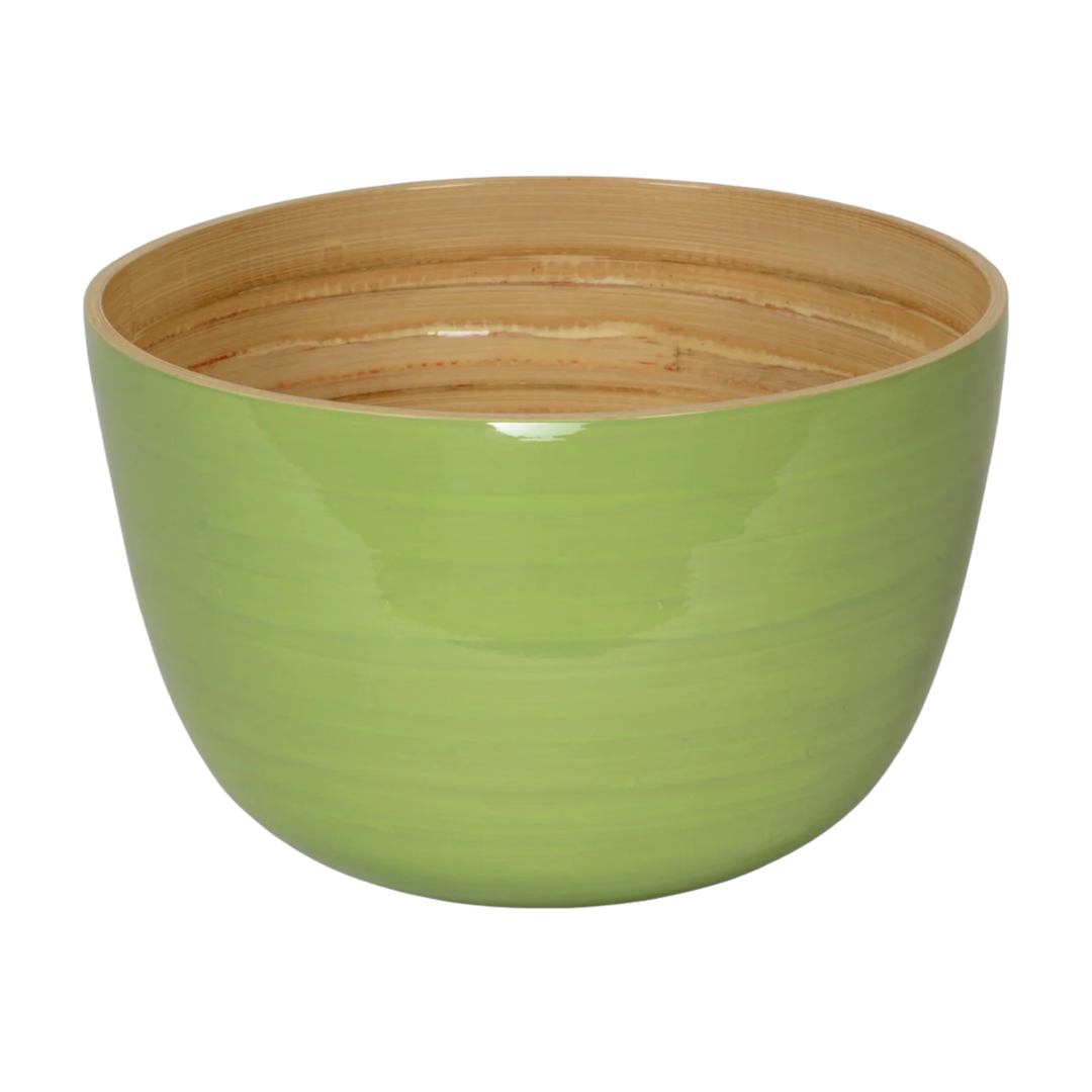 ALBERT L. Pastel Green Bamboo Serving Bowl Default Title