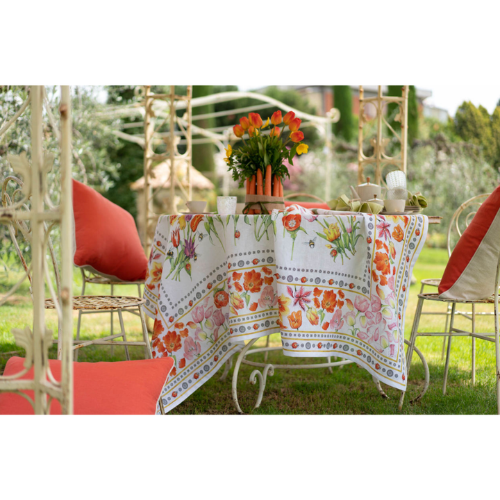 TESSITURA TOSCANA Tuli White Tablecloth