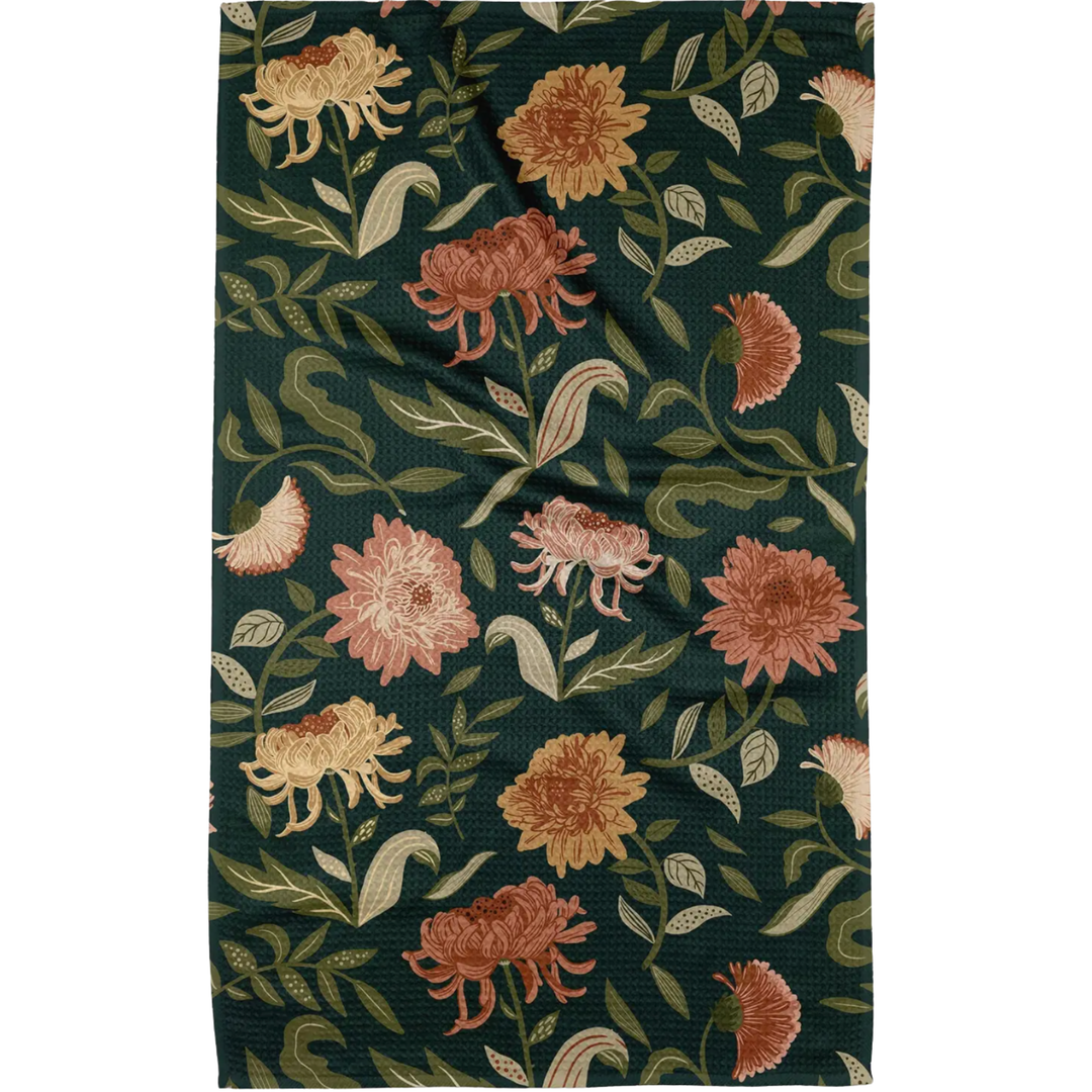 GEOMETRY GEOMETRY CHRYSANTHEMUMS IN NOVEMBER TEA TOWEL Default Title