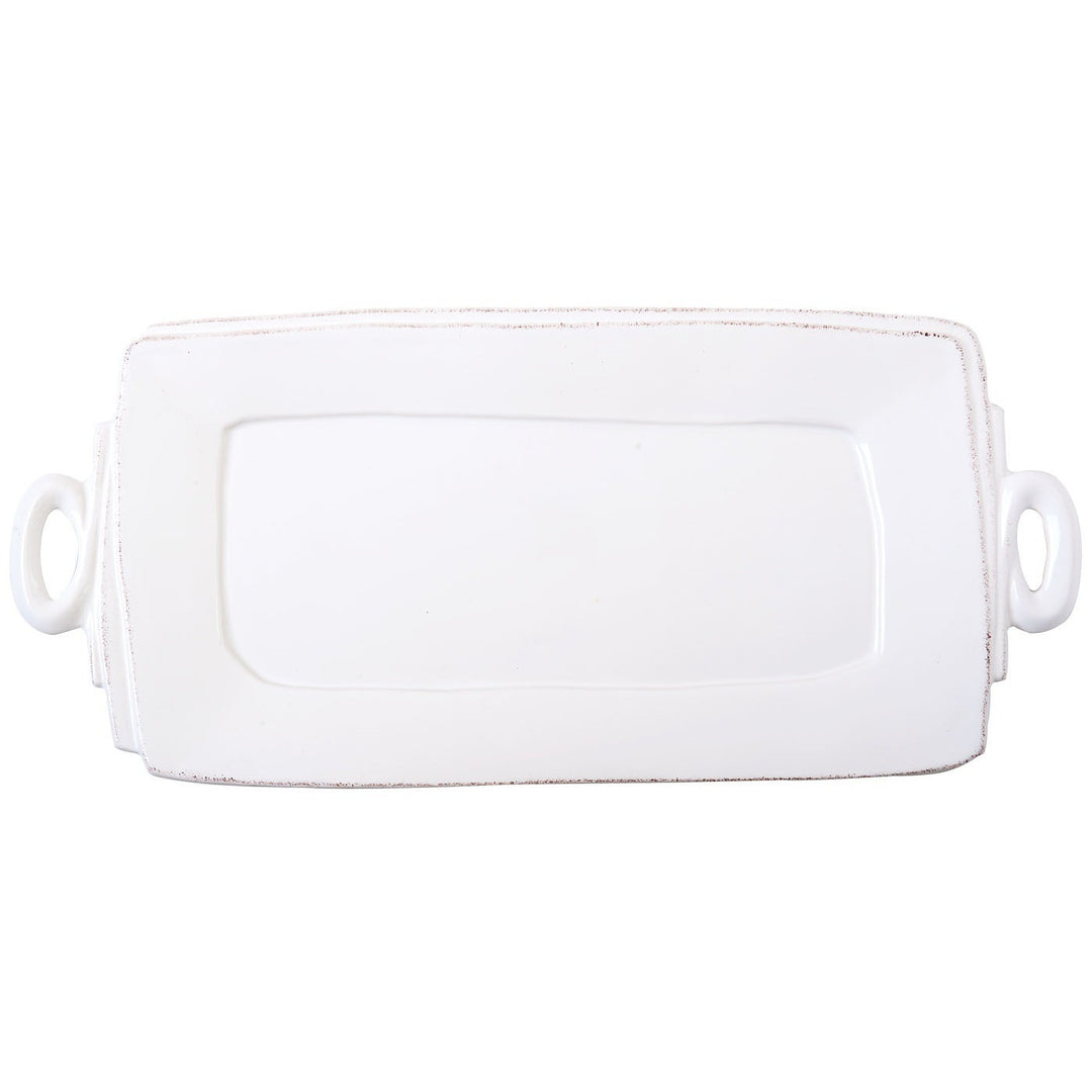 VIETRI Lastra White Rectangular Platter With Handles