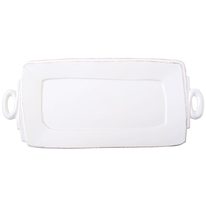 VIETRI Lastra White Rectangular Platter With Handles