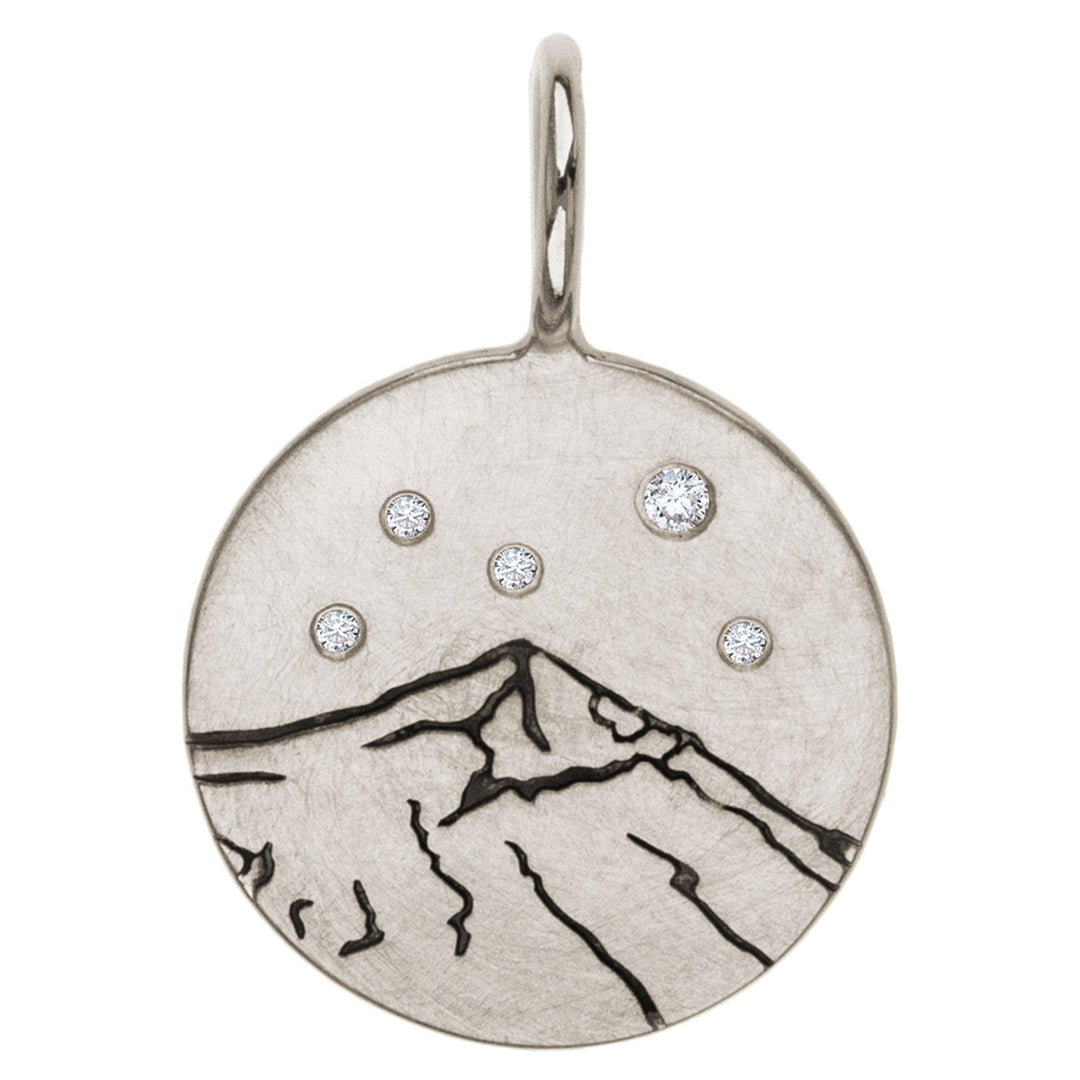 HEATHER B. MOORE Round Silver Lone Peak With Diamonds Charm Default Title