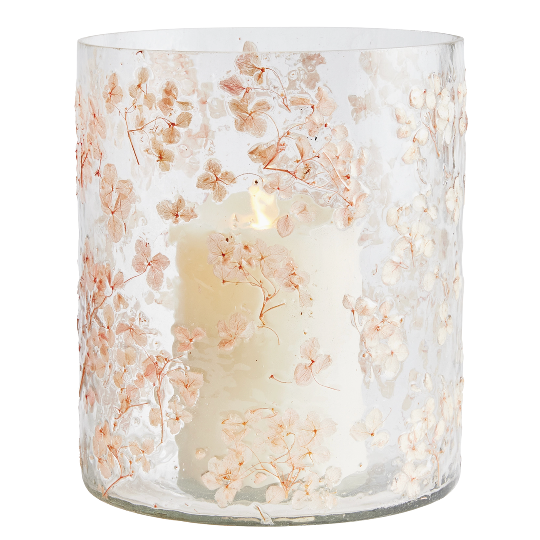 NAPA HOME & GARDEN Petite Blossoms Large Hurricane Glass Candleholder Default Title