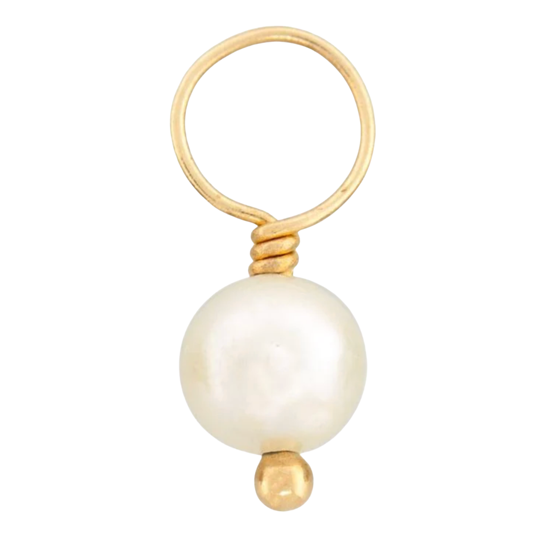 HEATHER B. MOORE Unfaceted White Pearl Ball Yellow Gold Charm Default Title