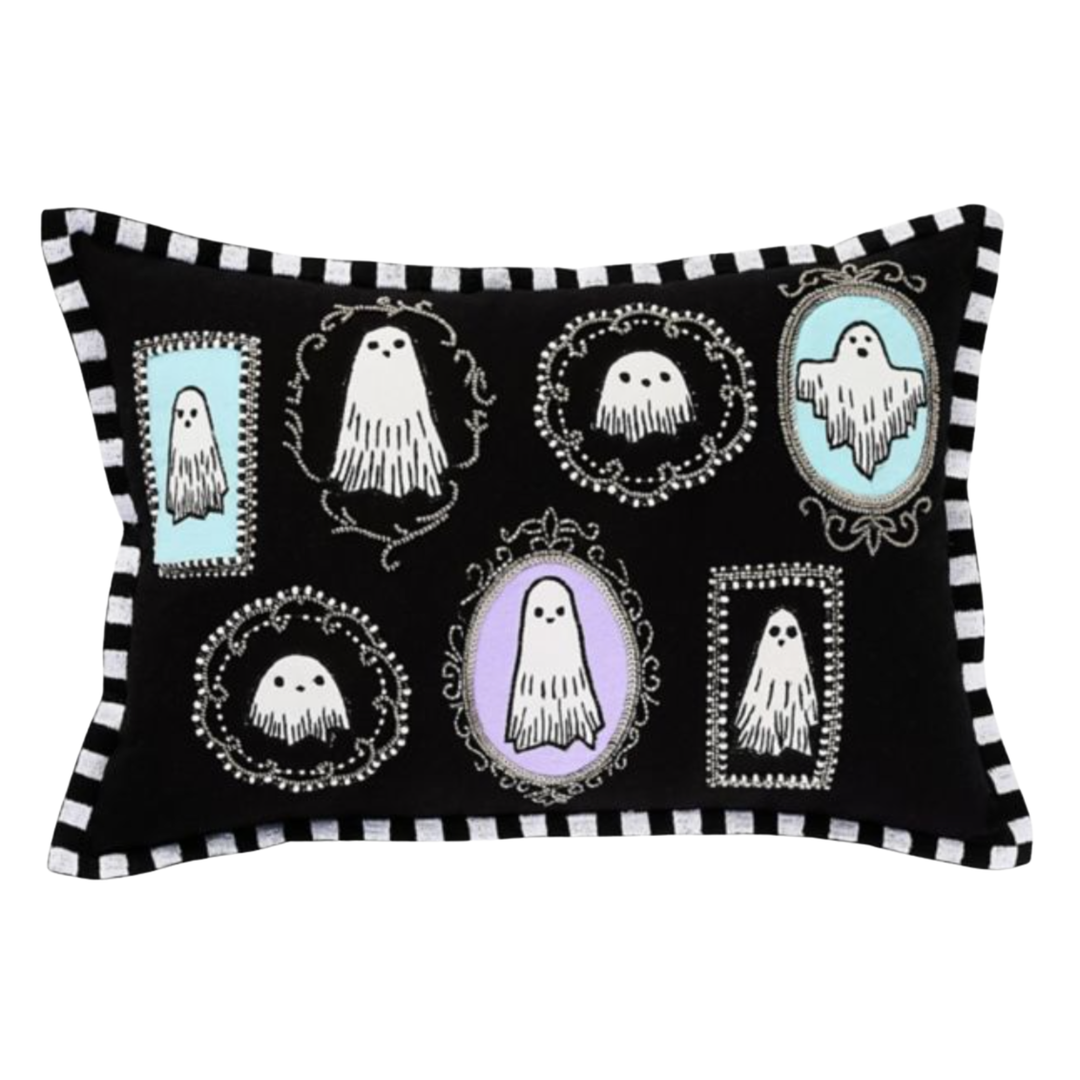 MACKENZIE CHILDS Ghost Family Portraits Lumbar Throw Pillow