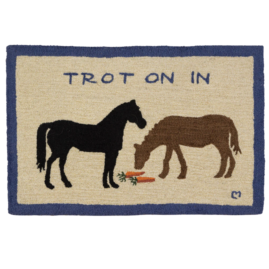 CHANDLER 4 CORNERS Trot On In Horses Hook Rug Default Title