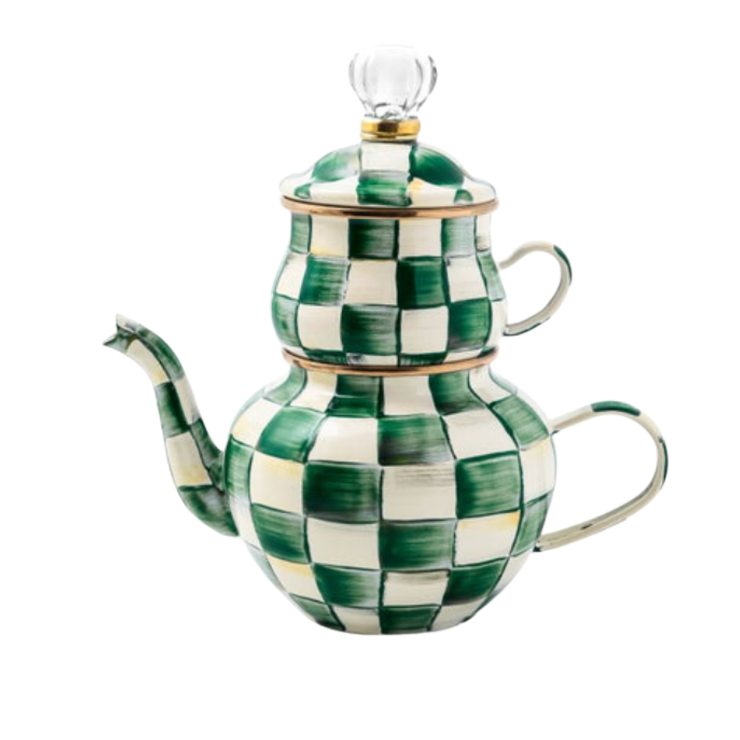 MACKENZIE CHILDS Emerald Check High Tea Default Title