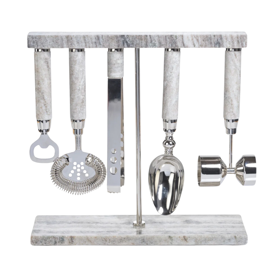 ZODAX 5 Piece Marble Bar Set