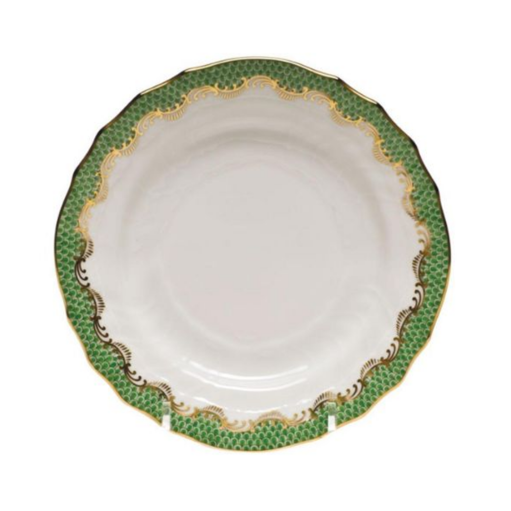 HEREND Fish Scale Evergreen Bread And Butter Plate
