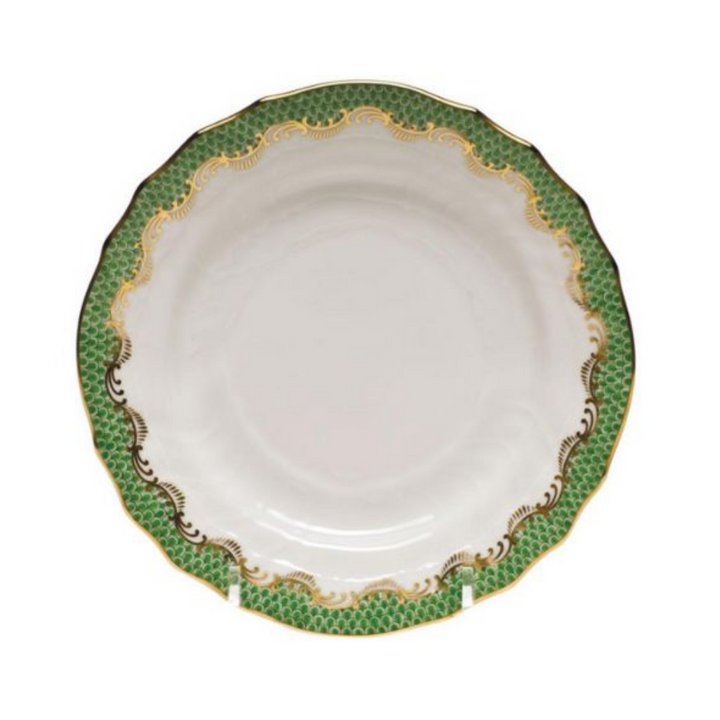 HEREND Fish Scale Evergreen Bread And Butter Plate