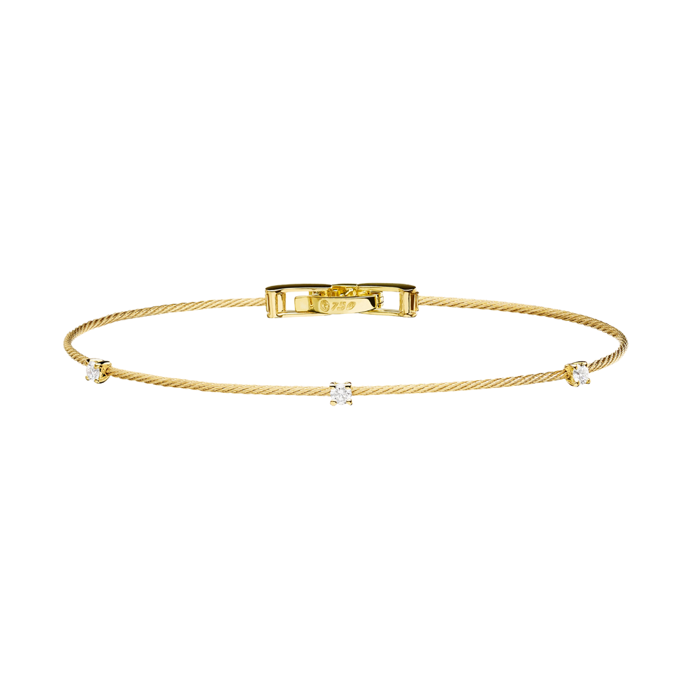 PAUL MORELLI 18K YELLOW GOLD SINGLE UNITY WIRE BRACELET WITH DIAMONDS