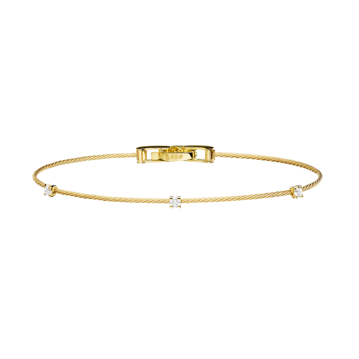 PAUL MORELLI 18K YELLOW GOLD SINGLE UNITY WIRE BRACELET WITH DIAMONDS