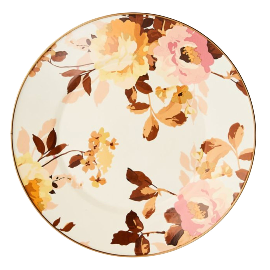 MACKENZIE CHILDS Wild Rose White Dinner Plate Default Title