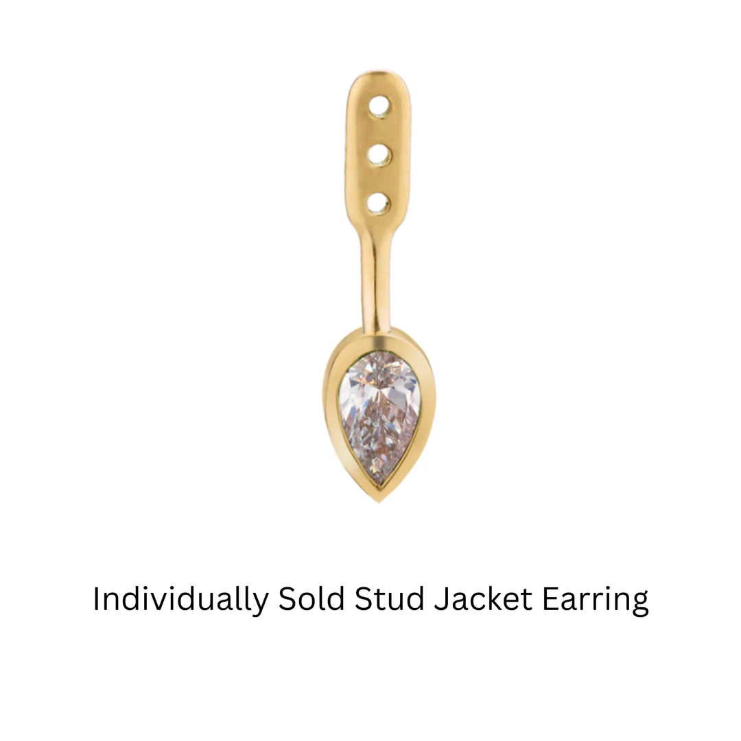 ELIZABETH MOORE 18K Yellow Gold Earring Diamond Pear Shape Jacket Individaully Sold Default Title