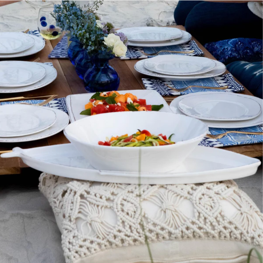 VIETRI Melamine Large Lastra While Shallow Serving Bowl