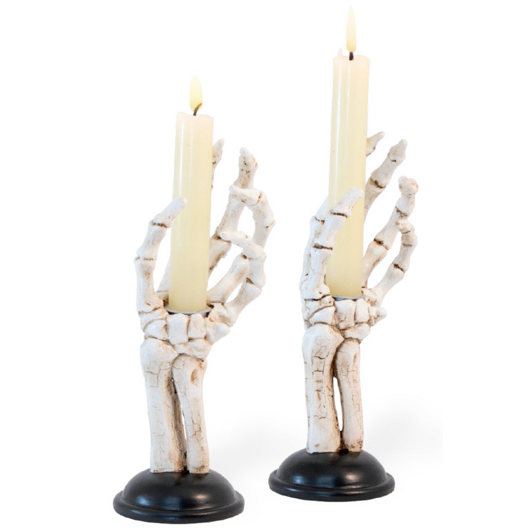 BOSTON INTERNATIONAL Skeleton Hand Taper Holders Set Of 2 Default Title