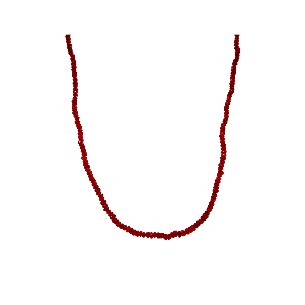 LISA NIK 18K VERMEIL ROSE GOLD CLASP RUBY BEAD NECKLACE