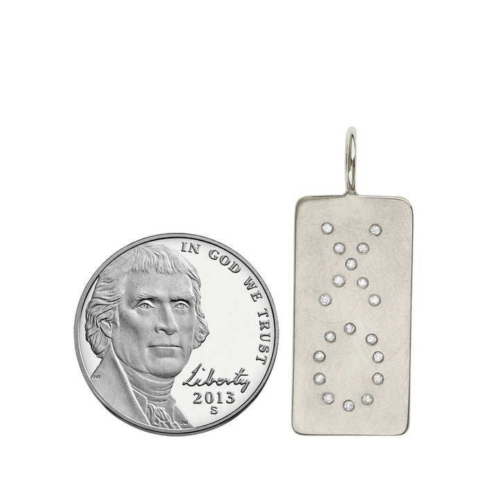 HEATHER B. MOORE STERLING SILVER DIAMOND ID TAG