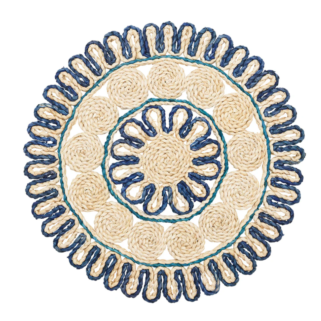 KIM SEYBERT Casbah Placemat In Natural And Blue