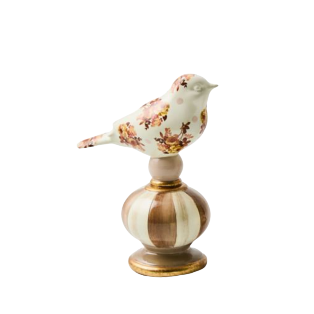 MACKENZIE CHILDS Mocha Wild Rose Bird Short Topiary Default Title