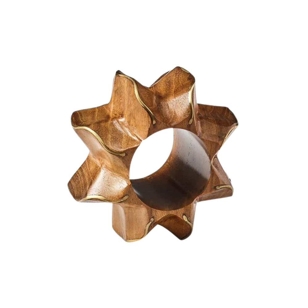 KIM SEYBERT TWIST NAPKIN RING - BROWN AND GOLD