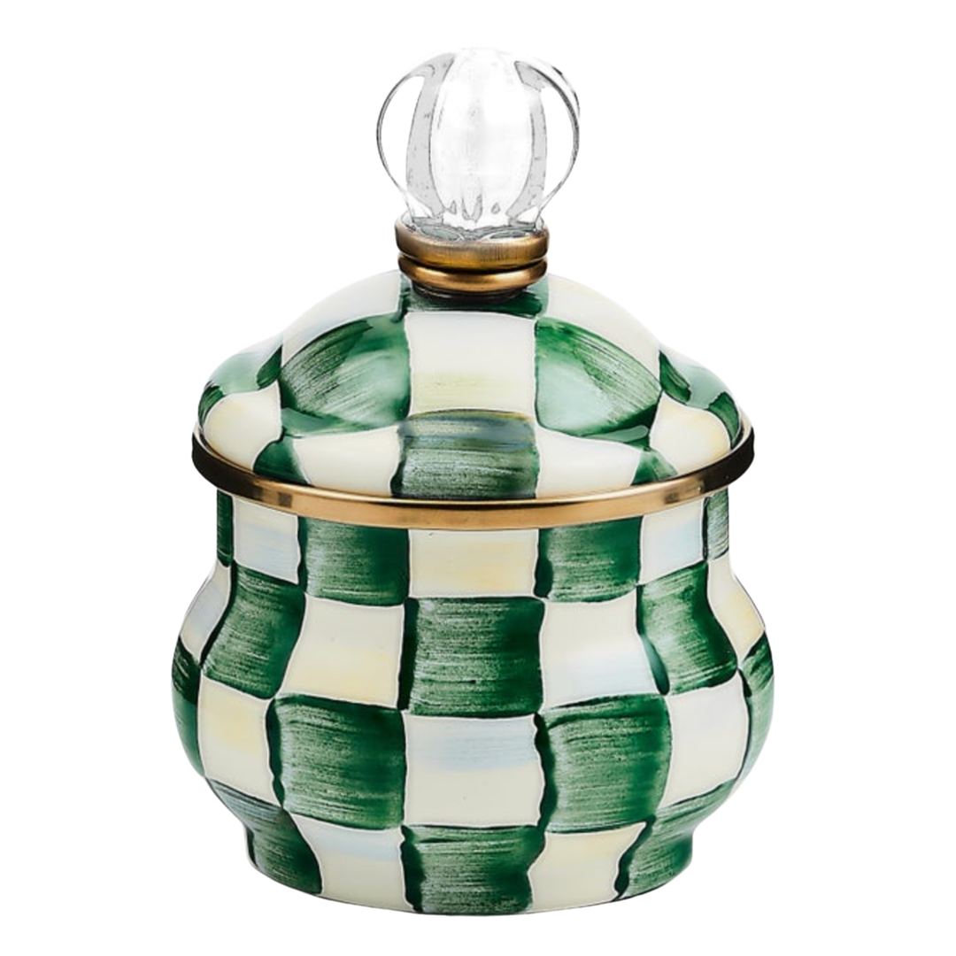 MACKENZIE CHILDS Emerald Check Lidded Sugar Bowl Default Title