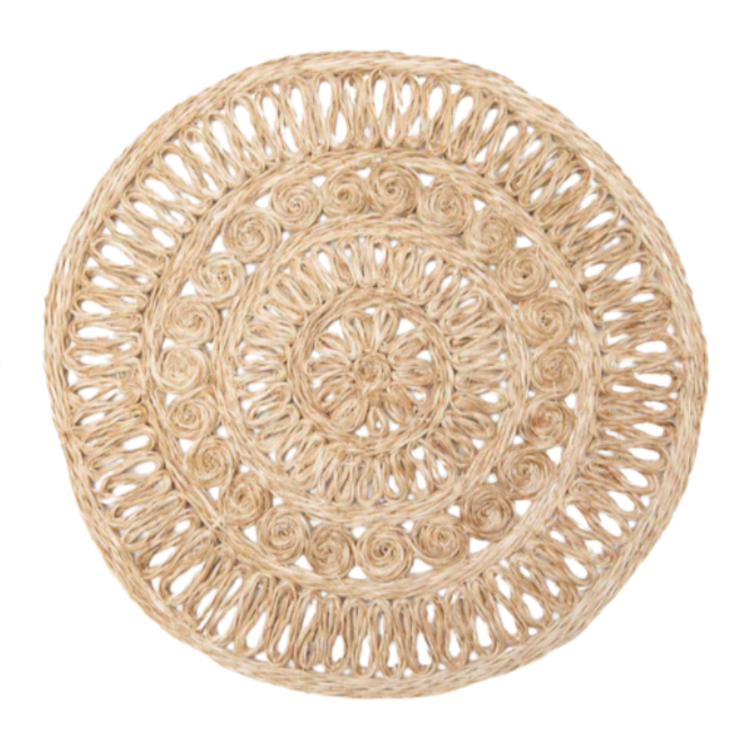 COULEUR NATURE Circola Abaca Round Natural Placemat Default Title