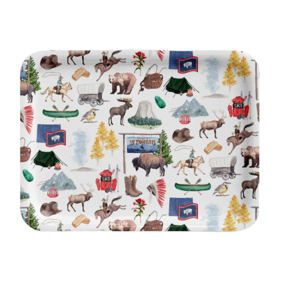 THE MUDDY DOG Wyoming Forever Birchwood Serving Tray Default Title