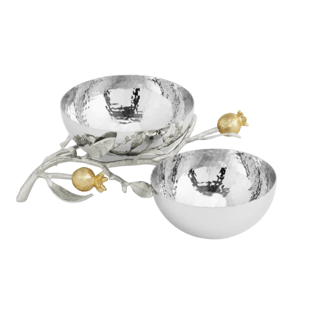 MICHAEL ARAM Pomegranate Silver And Gold Double Bowl