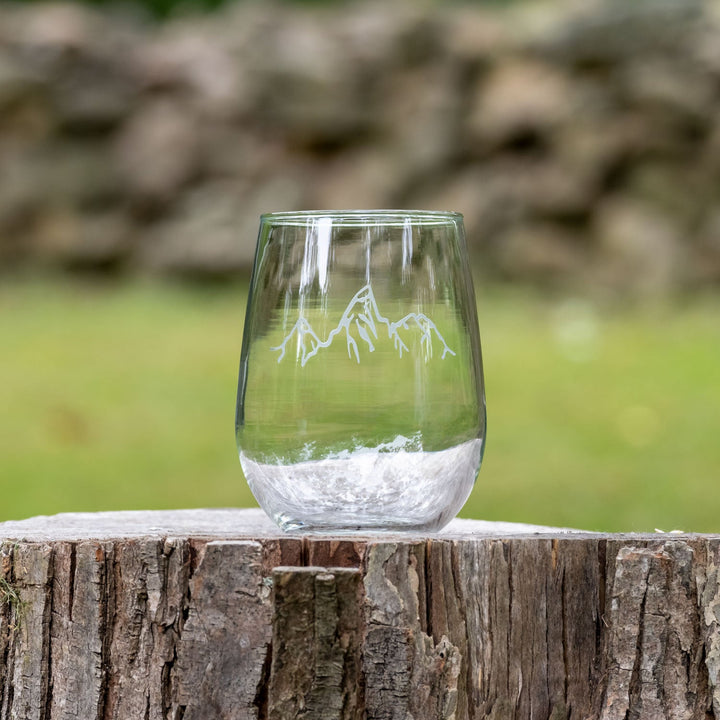 Tetons Stemless Wine Glass
