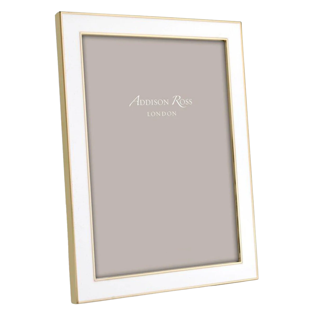 ADDISON ROSS White Enamel And Gold Curve Frame Small Default Title
