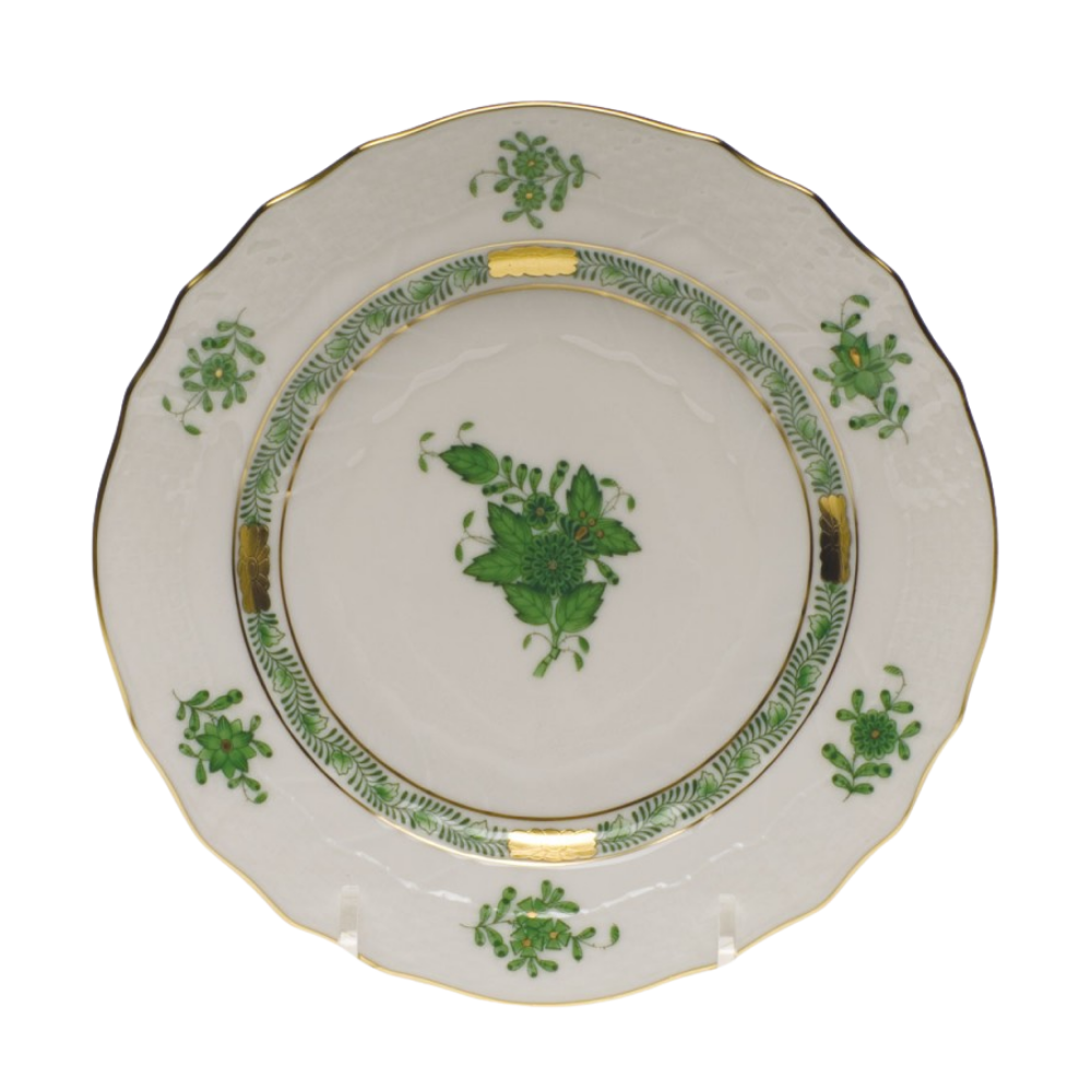 HEREND Chinese Bouquet Green Bread And Butter Plate