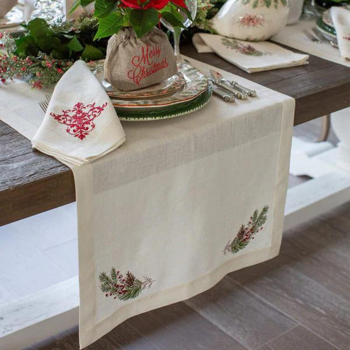 ARTE ITALICA Natale Sprig Table Runner