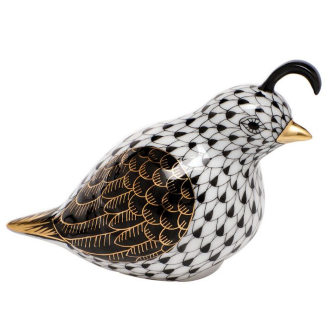 HEREND California Quail BLACK