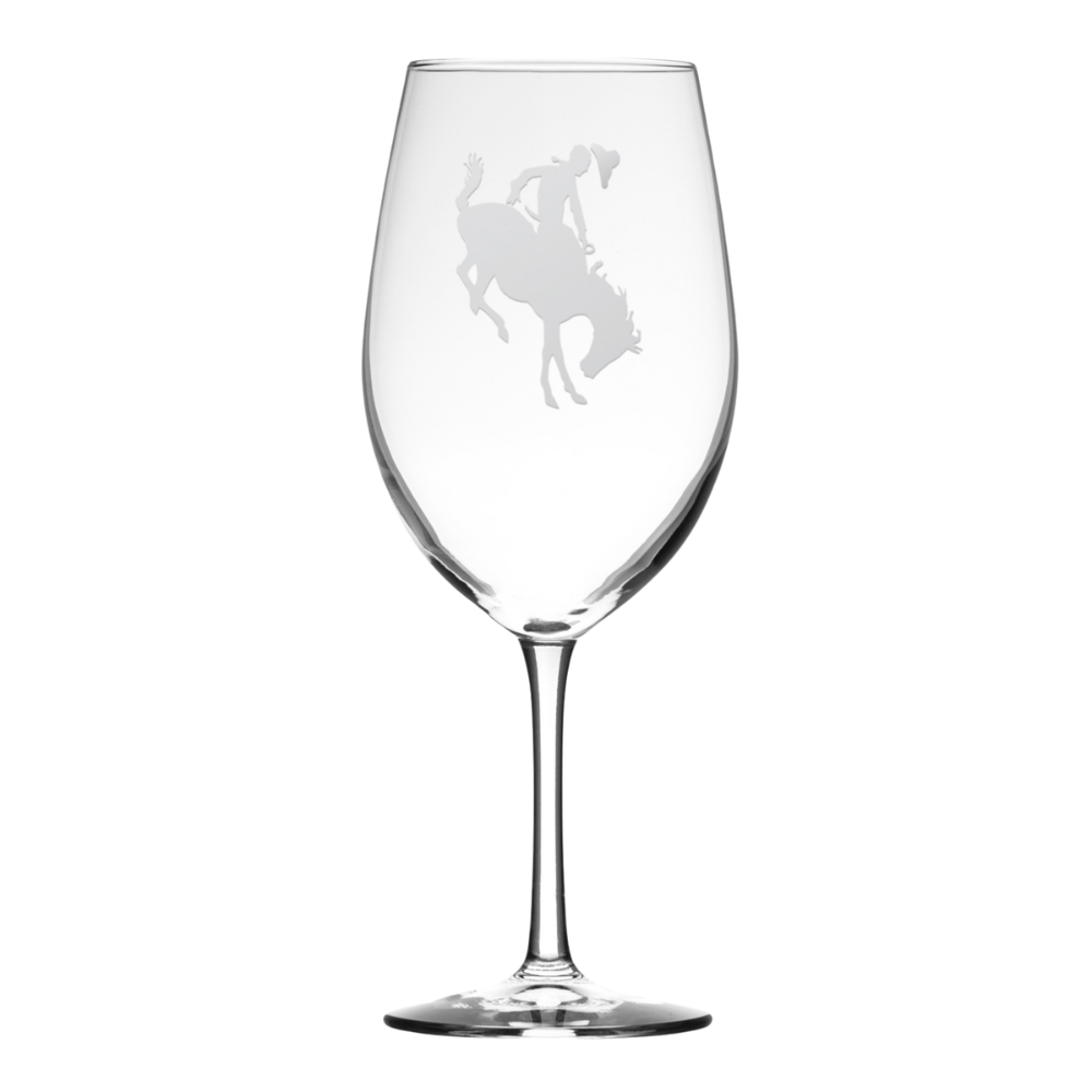 Bucking Bronco Large Wine Glass