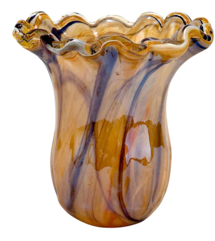 VIETRI Onda Glass Tortoiseshell Small Tulip Vase Default Title